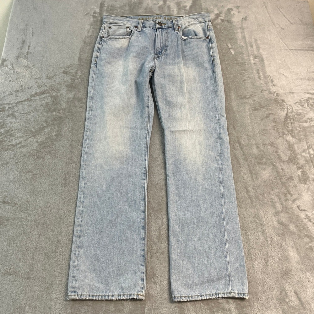 American Eagle Original Bootcut Jeans Mens 32x32 Light Wash Denim Cotton EUC
